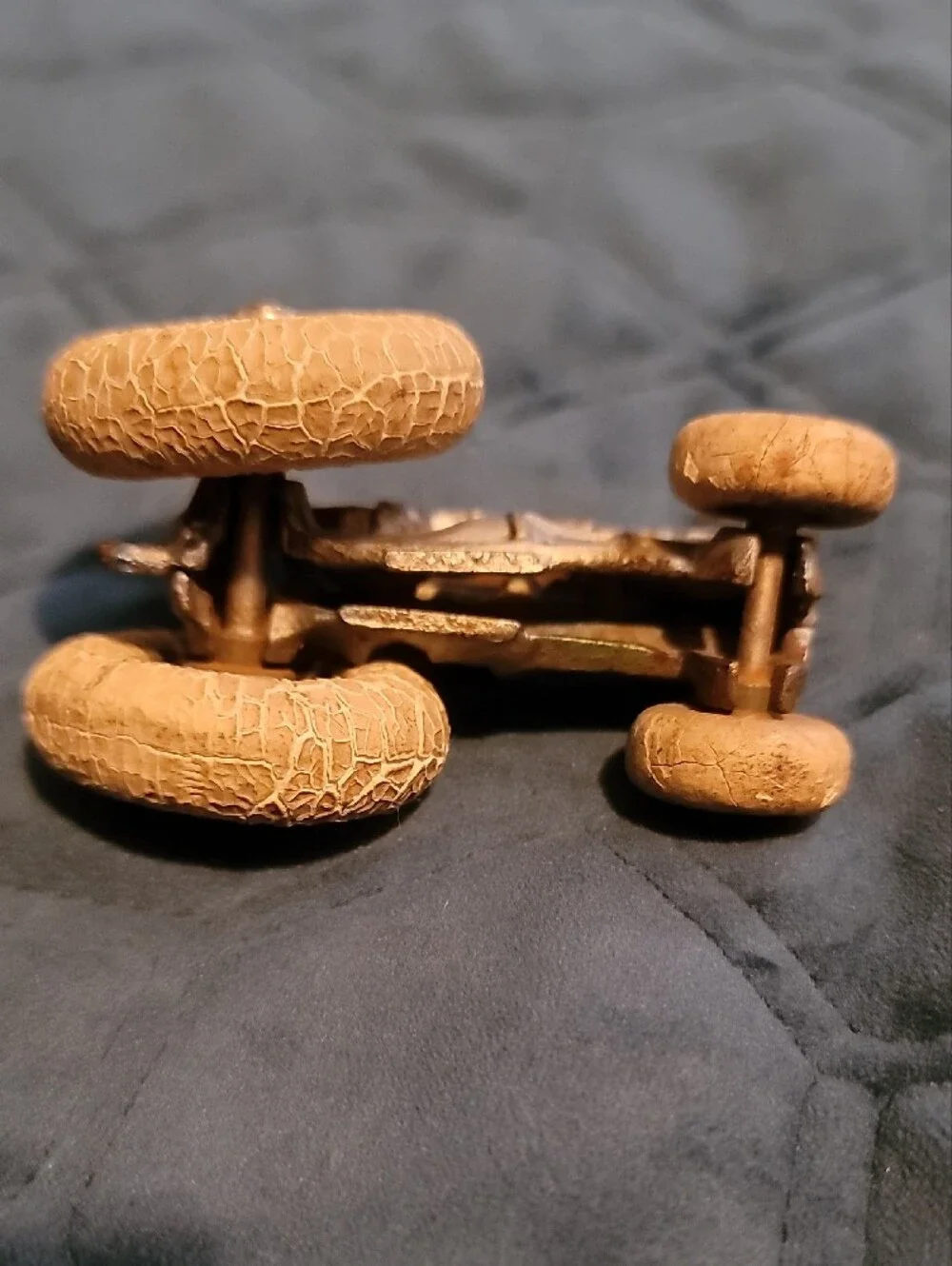 Antique-Style Kids Toy Tractor in Beige with Red Accents